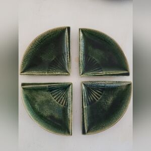 Japanese Serving Dishes, Set Of 4, Vintage, Green